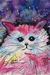 "Cricket" - Cosmic Cat art by Renee Ekleberry