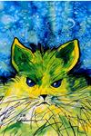 "Zoe" - Cosmic Cat art by Renee Ekleberry