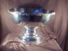 Silverplate punchbowl with roses