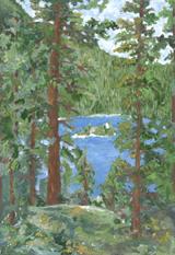 Lake Tahoe Sierra Art Painting by Renee Ekleberry
