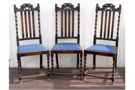 antique oak barley-twist chairs (3) - $120 Firm
