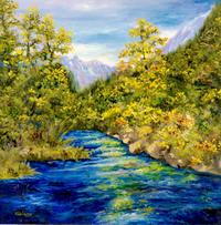 Lake Tahoe Sierra Art Painting by Renee Ekleberry