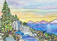Lake Tahoe Sierra Art Painting by Renee Ekleberry