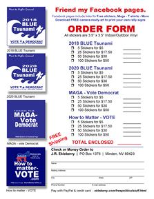 Large Order Form for Stickers
